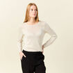 Pull manches longues ajouré creme femme