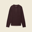 T-shirt cintr&eacute; en coton manches longues marron fonc&eacute; homme
