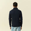 Pull fin col camionneur manches longues bleu marine homme
