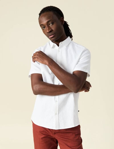 Chemise manches courtes blanc homme