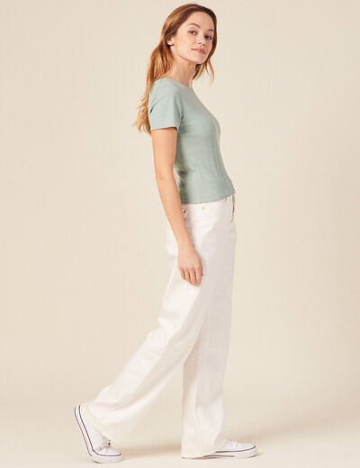 T-shirt manches courtes vert pastel femme