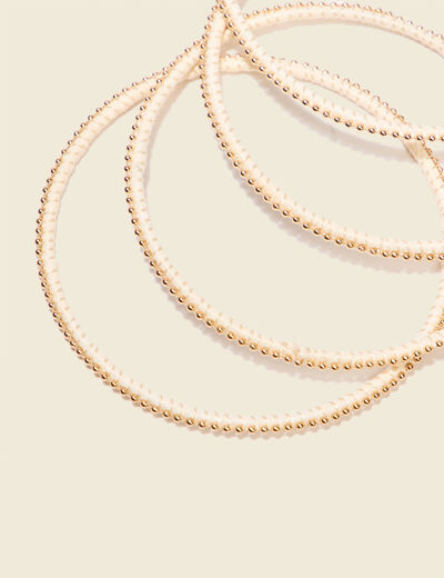 Lot 4 bracelets raphia ecru femme