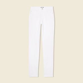 Jeans slim taille haute denim blanc femme