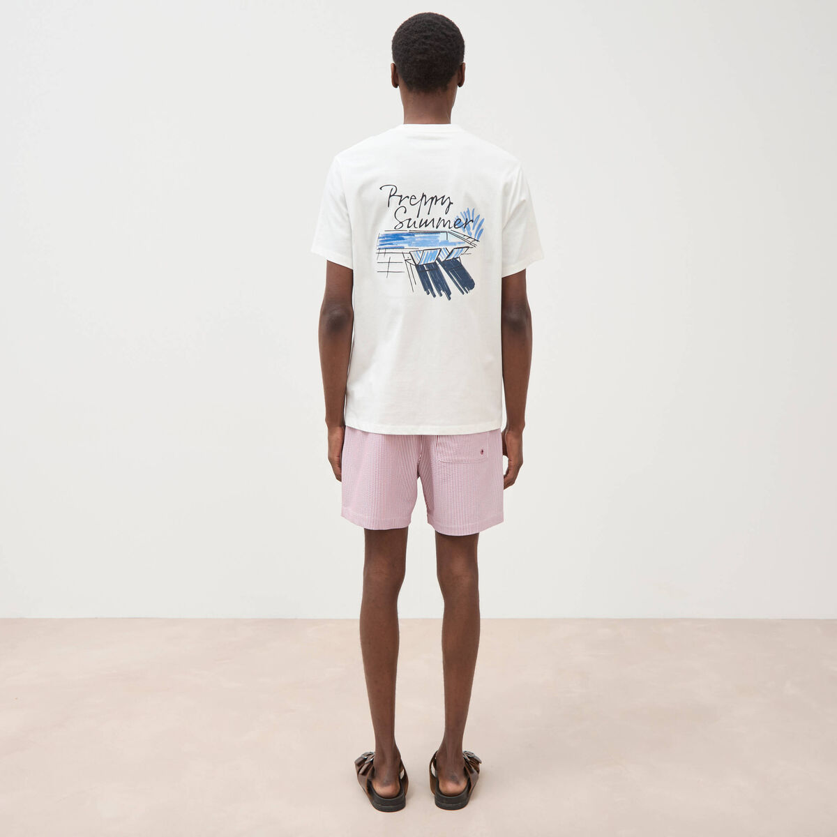 T-shirt en coton ecru homme