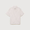 Col en maille coton manches courtes ecru homme