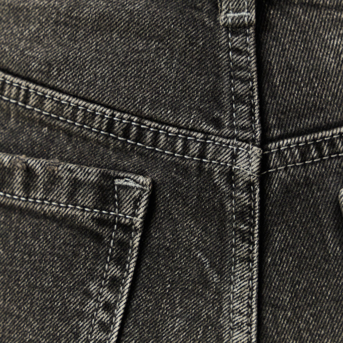 Jeans large taille haute denim snow gris femme
