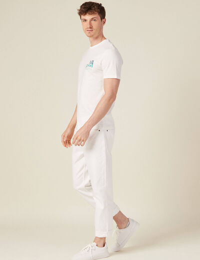 T-shirt manches courtes ecru homme