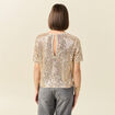 T-shirt manches courtes creme femme