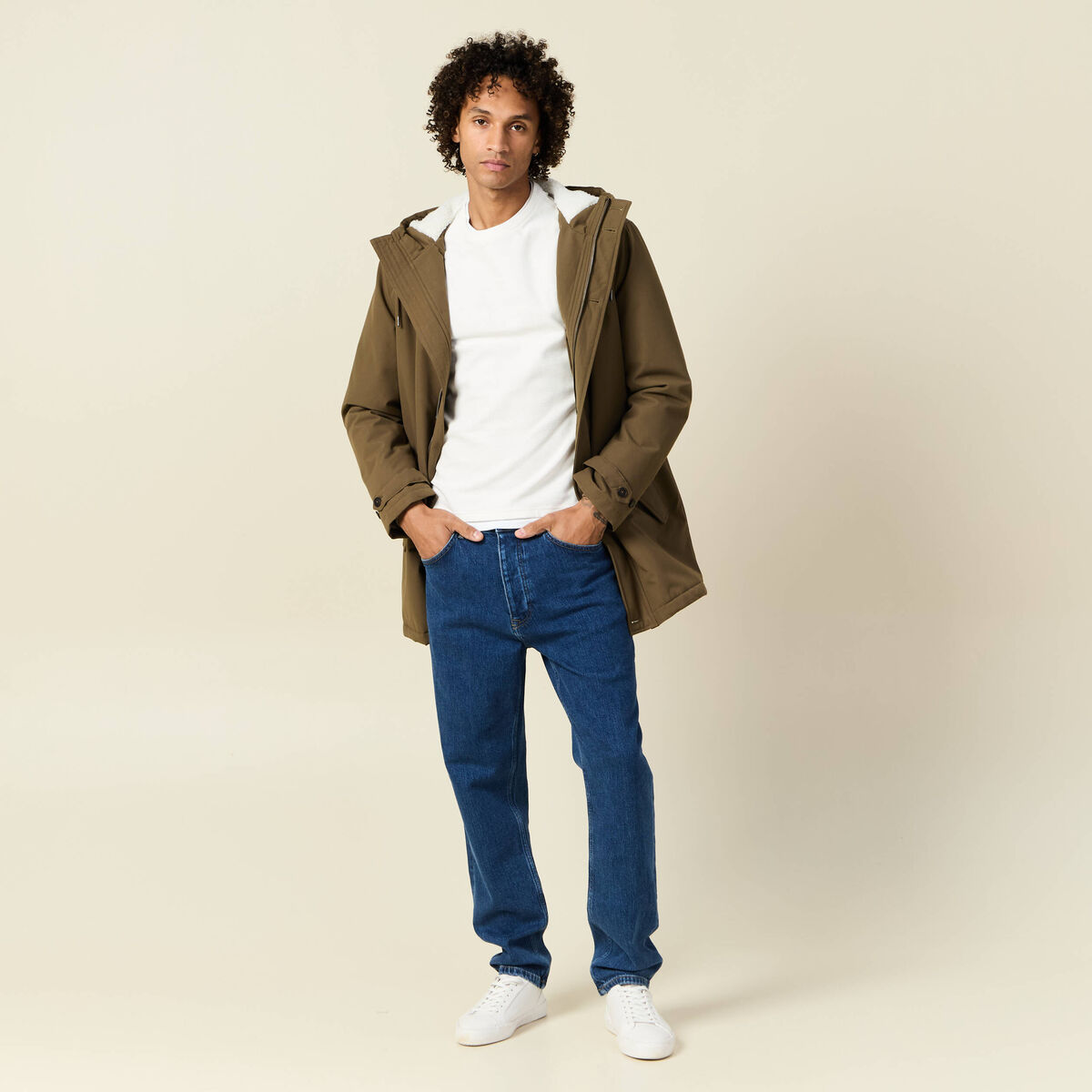 T-shirt manches longues ecru homme