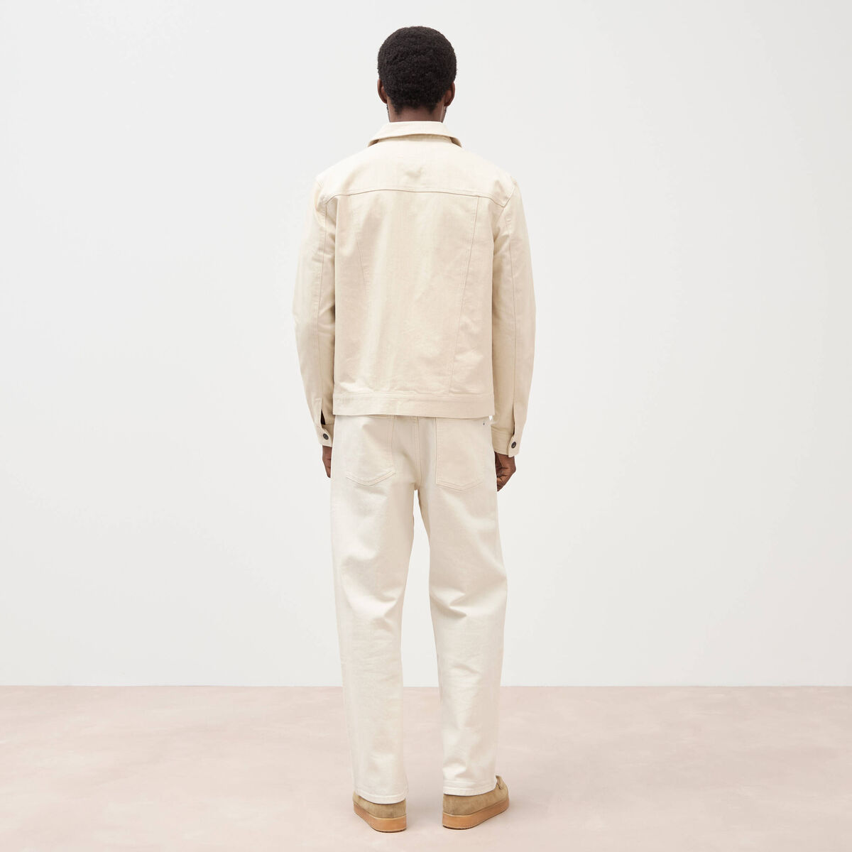 Veste manches longues col classique ecru homme