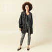 Parka longue droite d&eacute;perlante &agrave; capuche noir femme