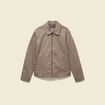 Blouson manches longues doubl&eacute; taupe homme