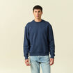 Sweat manches longues en coton bleu marine homme