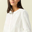 Chemise en coton manches 3/4 ecru femme