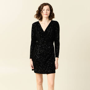 robe cintree sequins noir femme Robe cintrée sequins noir femme