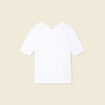 Pull manches courtes ajouré blanc femme