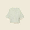 Pull col v manches 3/4 vert femme