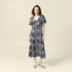 Robe longue éco-responsable bleu femme