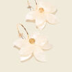 Boucles d'oreilles pendantes creme femme