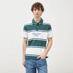 Polo ray&eacute; coupe ample manches courtes blanc homme