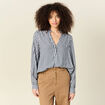 Blouse manches longues bleu marine femme