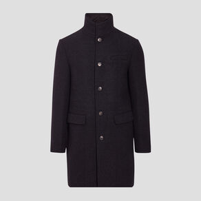 Pardessus droit boutonné gris foncé homme