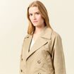 Trench court fluide beige femme