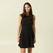 Robe fluide sans manches col rond noir femme