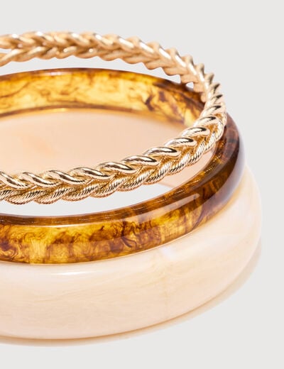 Lot de 3 bracelets couleur or femme