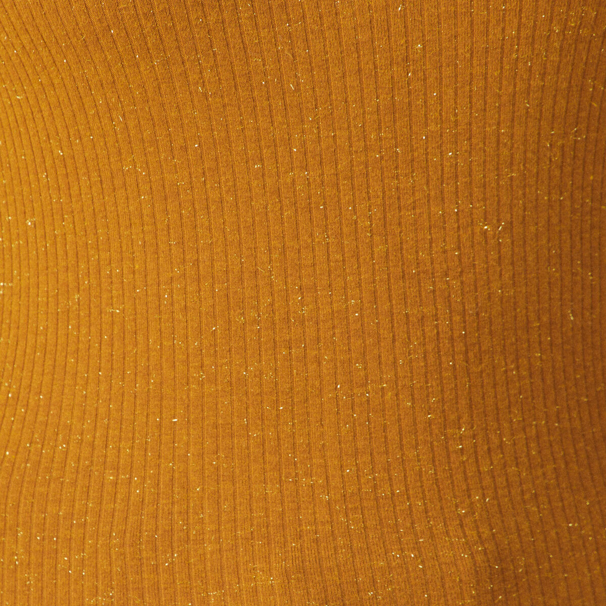 T-shirt manches longues brillant marron cognac femme