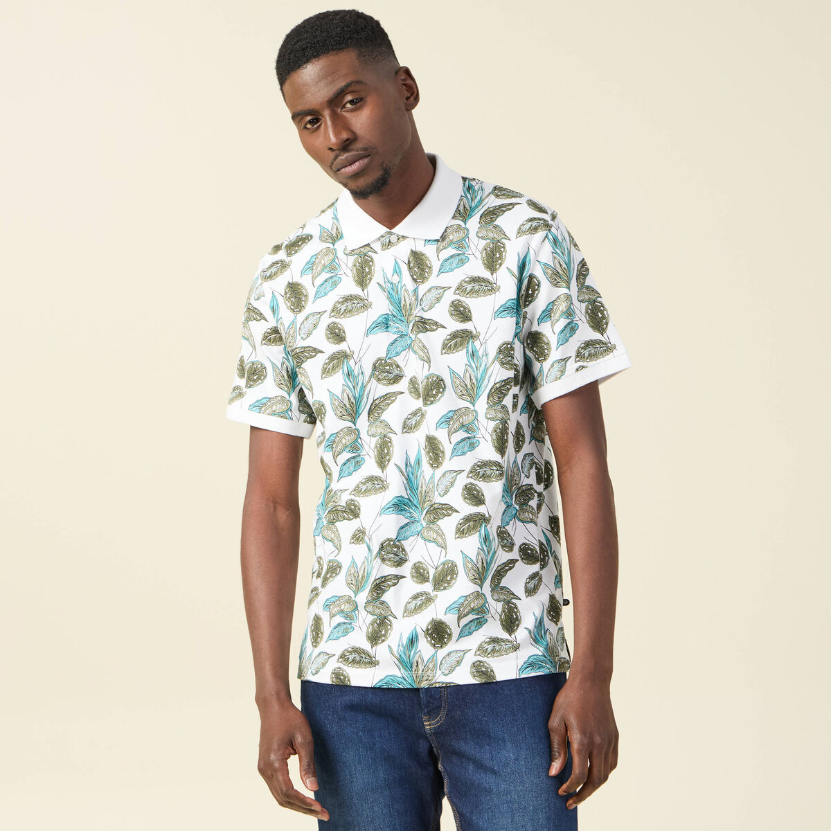 Polo éco-responsable blanc homme