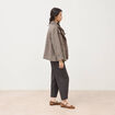 Caban oversize court col tailleur marron femme