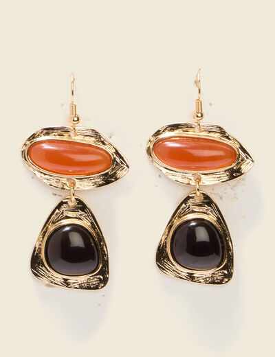 Boucles d'oreilles orange femme