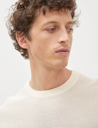 T-shirt en coton ecru homme