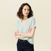 T-shirt manches courtes vert clair femme