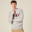 Pull manches longues col rond gris fonc&eacute; homme