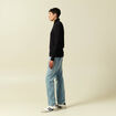 Pull fin col camionneur manches longues noir homme