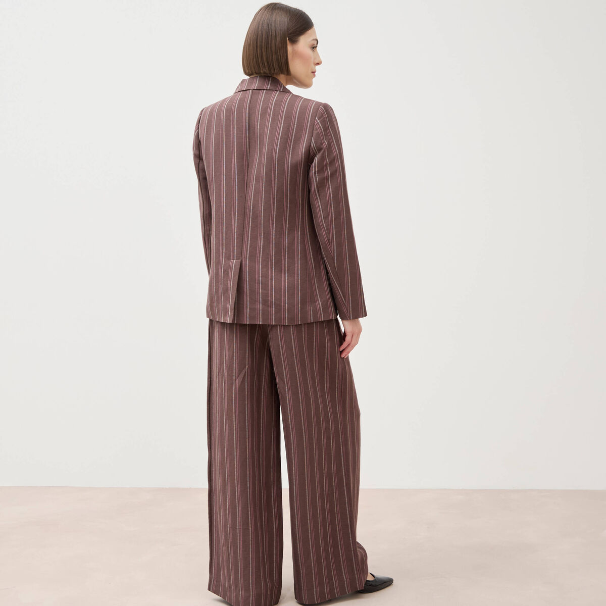 Veste blazer manches longues marron chocolat femme