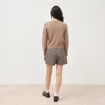 Gilet manches longues col rond taupe femme