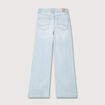 Jeans large taille haute denim bleach femme