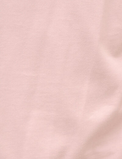T-shirt droit en coton col ras du cou rose pastel homme