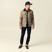 Polo cintr&eacute; en coton manches courtes gris fonc&eacute; homme