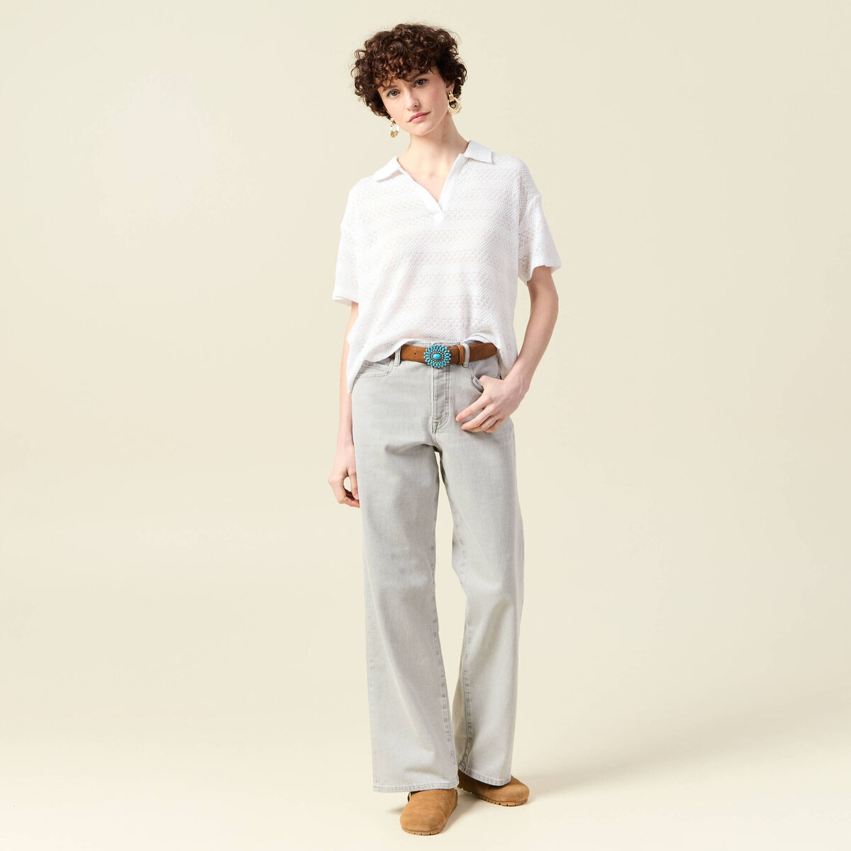 T-shirt manches courtes blanc femme
