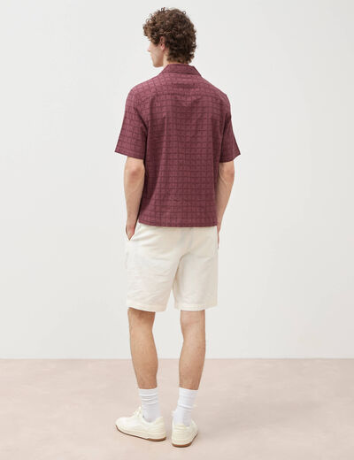 Chemise boyfriend en coton avec broderie prune homme