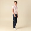 Polo cintr&eacute; manches courtes rose clair homme