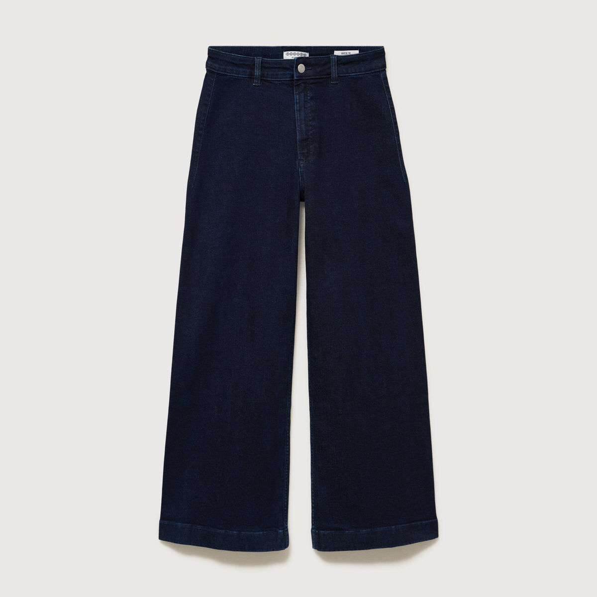 Jeans large taille haute denim brut rinse femme