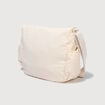 Besace bandouli&egrave;re pliss&eacute;e creme femme