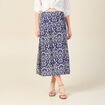 Jupe longue portefeuille bleu marine femme