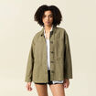 Surchemise oversize vert kaki femme