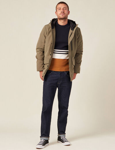 Pull col rond éco-resposnable bleu marine homme